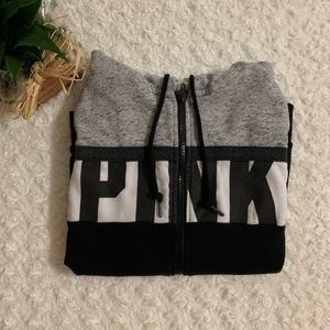•VS PINK• zip-up sweater